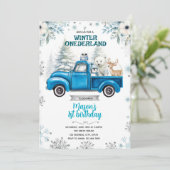 Invitation camion bleu Winter Onederland (Debout devant)