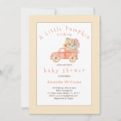 Invitation Camion citrouille Automne Floral Baby shower moder (Devant)
