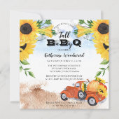 Invitation Camion Citrouille Automne | Sunflowers Baby BBQ Do (Devant)