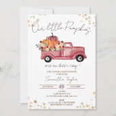 Invitation Camion citrouille, Baby shower d'automne, Bébés, j (Devant)