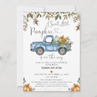 Camion Citrouille bleu orange avec Baby shower car