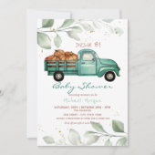 Invitation Camion Citrouille Conduit Par Baby shower (Devant)