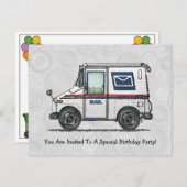 Invitation Camion Courrier (Devant / Derrière)