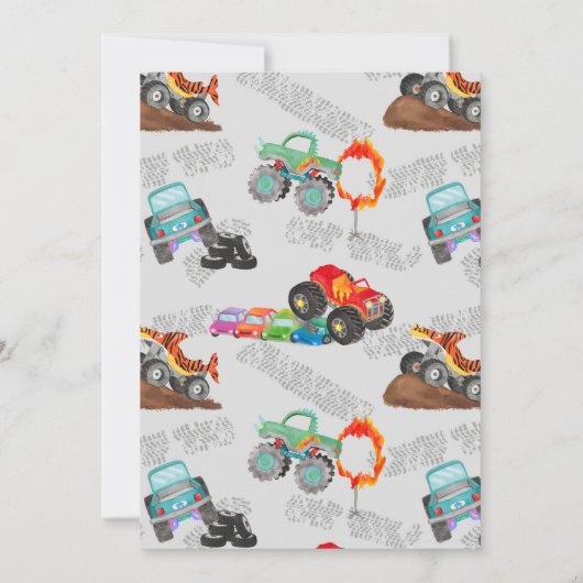 Invitation Camion Crash Smash Monster Anniversaire Bash (Dos)