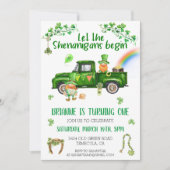 Invitation Camion d'anniversaire de la Saint-Patrick en folie (Devant)