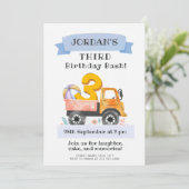 Invitation Camion d'aquarelle troisième anniversaire avec jou (Debout devant)