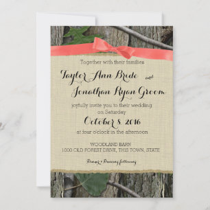 Invitation Camion d'arbre avec corail Bow