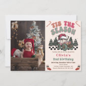 Invitation Camion de cerfs d'hiver Noël Fête d'anniversaire P (Devant)