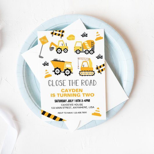 Invitation Camion de Chantier Anniversaire