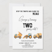 Invitation Camion de construction Anniversaire tout âge (Devant)