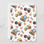 Invitation Camion de construction Anniversaire tout âge (Dos)