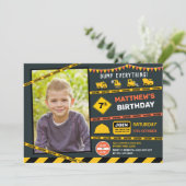 Invitation Camion de construction Camion Photo Boy Fête d'ann (Debout devant)