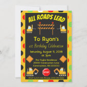 Invitation Camion de construction de fête d'anniversaire (Devant)