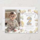 Invitation Camion de construction Deux fête d'anniversaire (Devant)