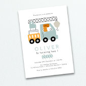 Invitation Camion de construction Dinosaur Anniversaire