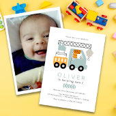 Invitation Camion de construction Dinosaur Anniversaire