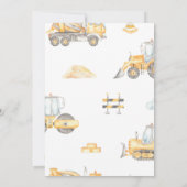 Invitation Camion de construction Dump Everything 2e annivers (Dos)