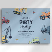 Invitation Camion de construction sale 3e anniversaire 3e