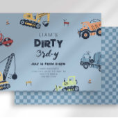 Invitation Camion de construction sale 3e anniversaire 3e