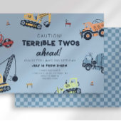 Invitation Camion de construction Terrible Twos Ahead 2ème