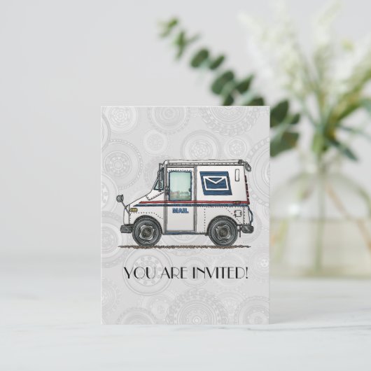 Invitation Camion de courrier mignon (Debout devant)