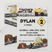 Invitation Camion de fête sous chantier (Devant / Derrière)