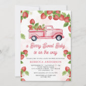 Invitation Camion de fraises mûre Berry Baby shower sucré (Devant)