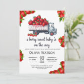 Invitation Camion de fraises mûre Berry Baby shower sucré (Debout devant)