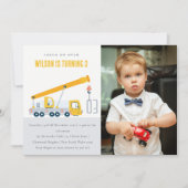 Invitation Camion de la grue Véhicule de construction Photo A (Devant)