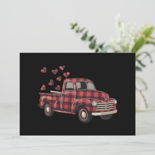 Invitation Camion de la Saint-Valentin Funny Buffalo Plaid Le (Debout devant)
