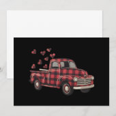 Invitation Camion de la Saint-Valentin Funny Buffalo Plaid Le (Devant / Derrière)