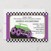 Invitation Camion de monstre d'enfants emballant la fête (Devant)