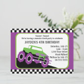 Invitation Camion de monstre d'enfants emballant la fête (Debout devant)