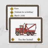 Invitation Camion de naufrageur mignon (Devant / Derrière)