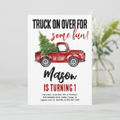 Invitation Camion de Noël Hiver Premier anniversaire Invitati (Debout devant)