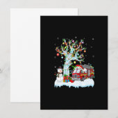 Invitation Camion de pompiers Chapeau de Père Noël Éclairage (Devant / Derrière)