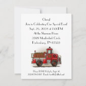 Invitation Camion de pompiers volontaire (Dos)