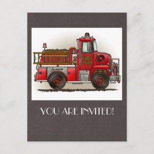 Invitation Camion de pompiers volontaire