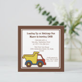 Invitation Camion de vidage de construction (Debout devant)