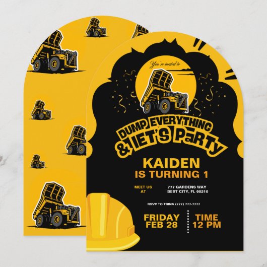 Invitation Camion de vidange (Devant / Derrière)