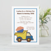 Invitation Camion de vidange avec Cupcake Blue (Debout devant)