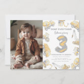 Invitation Camion de vidange de construction 3e fête d'annive (Devant)