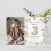 Invitation Camion de vidange de construction 3e fête d'annive (Debout devant)