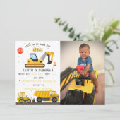 Invitation Camion de vidange et crevette | Construction pour (Debout devant)