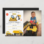 Invitation Camion de vidange et crevette | Construction pour (Devant / Derrière)