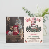 Invitation Camion d'hiver Noël Fête d'anniversaire Photo (Debout devant)