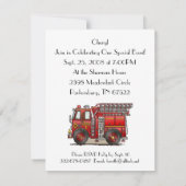 Invitation Camion d'incendie à échelle (Dos)