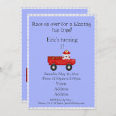 Invitation Camion d'incendie, Anniversaire dalmate (Devant / Derrière)