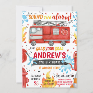 Invitation Camion d'incendie de moteur personnel Anniversaire