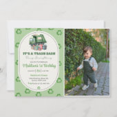 Invitation Camion d'ordures 1ère fête d'anniversaire Photo (Devant)